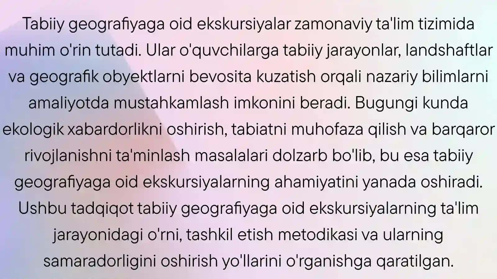 Geografiya va Tabiiy fan oʻqitish metodikasi 3