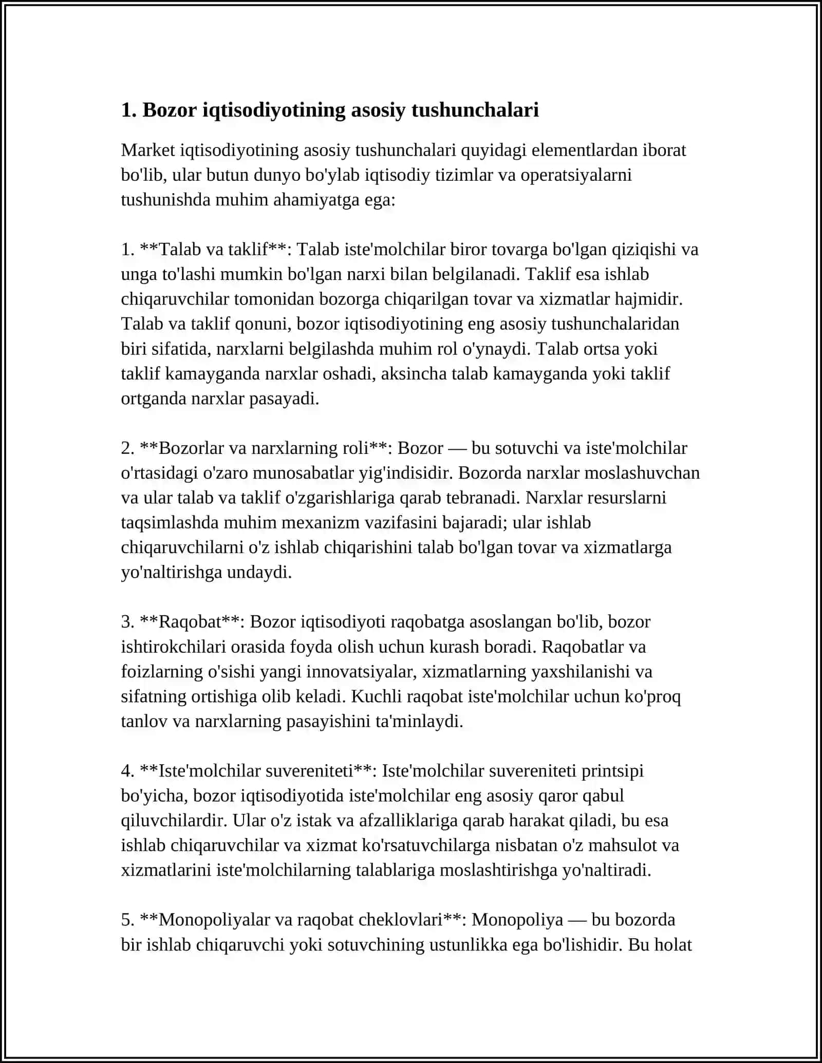 BOZOR IQTISODIYOTI VA UNING ASOSIY XUSUSIYATLARI 3