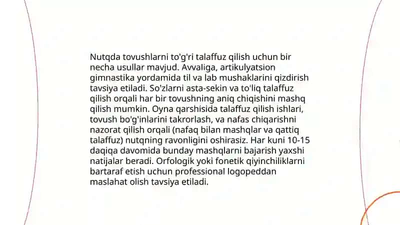 Tovushlarning to'g'ri talaffuzi 3