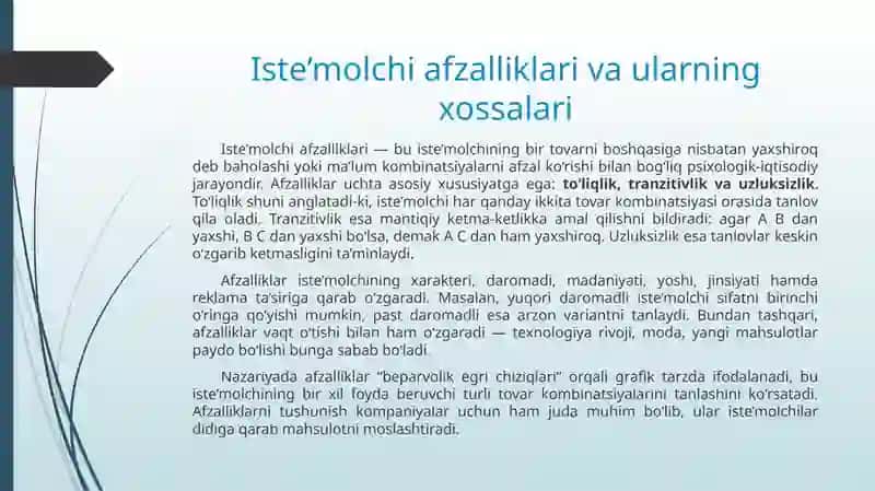 Iste’molchi tanlovi nazariyasi 3
