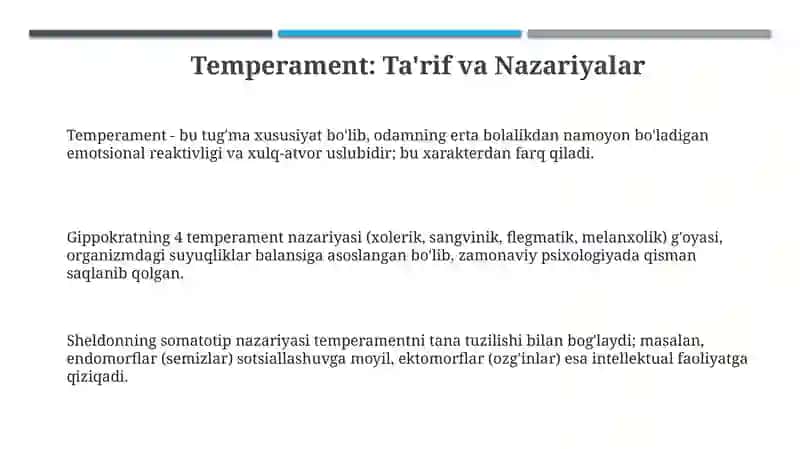 Temperament. Temperament tiplari 3