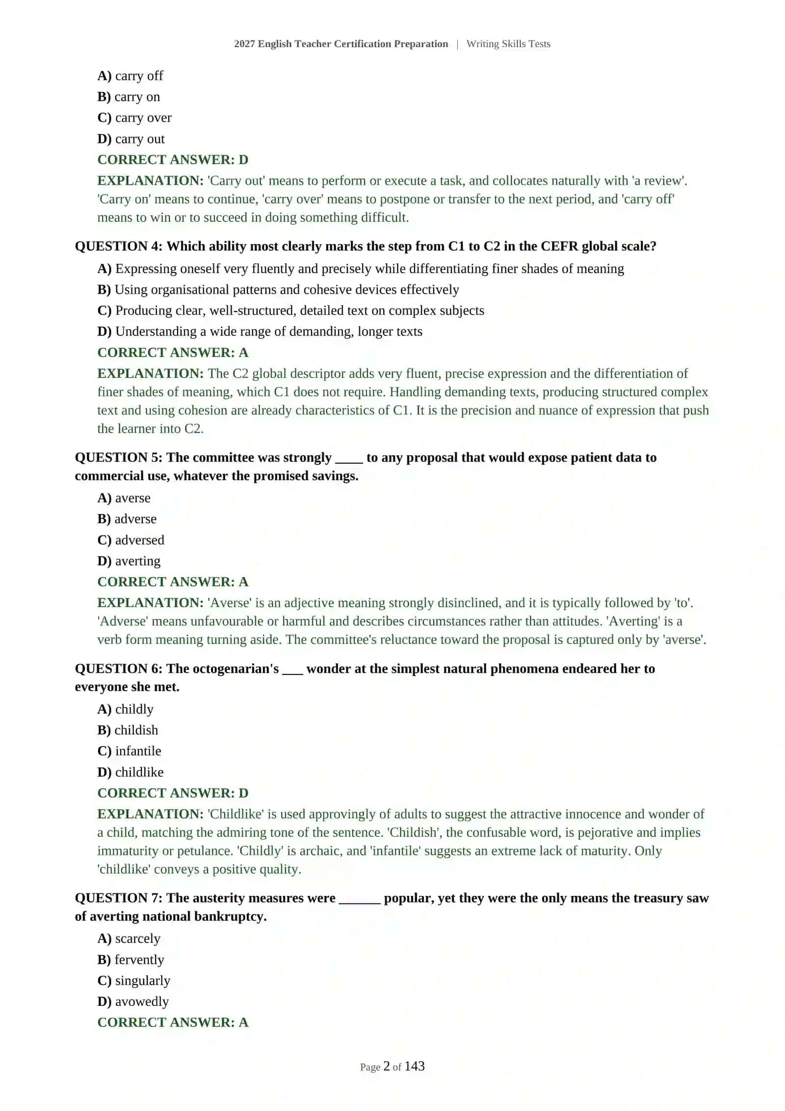 English Teacher Certification Preparation | Writing Skills Tests 3