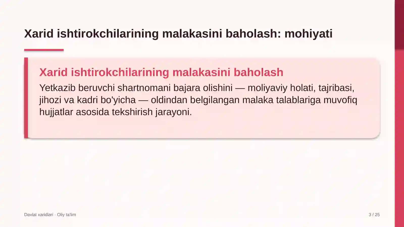 Avtovokzallarda xarid ishtirokchilarining malakasini baholash 3