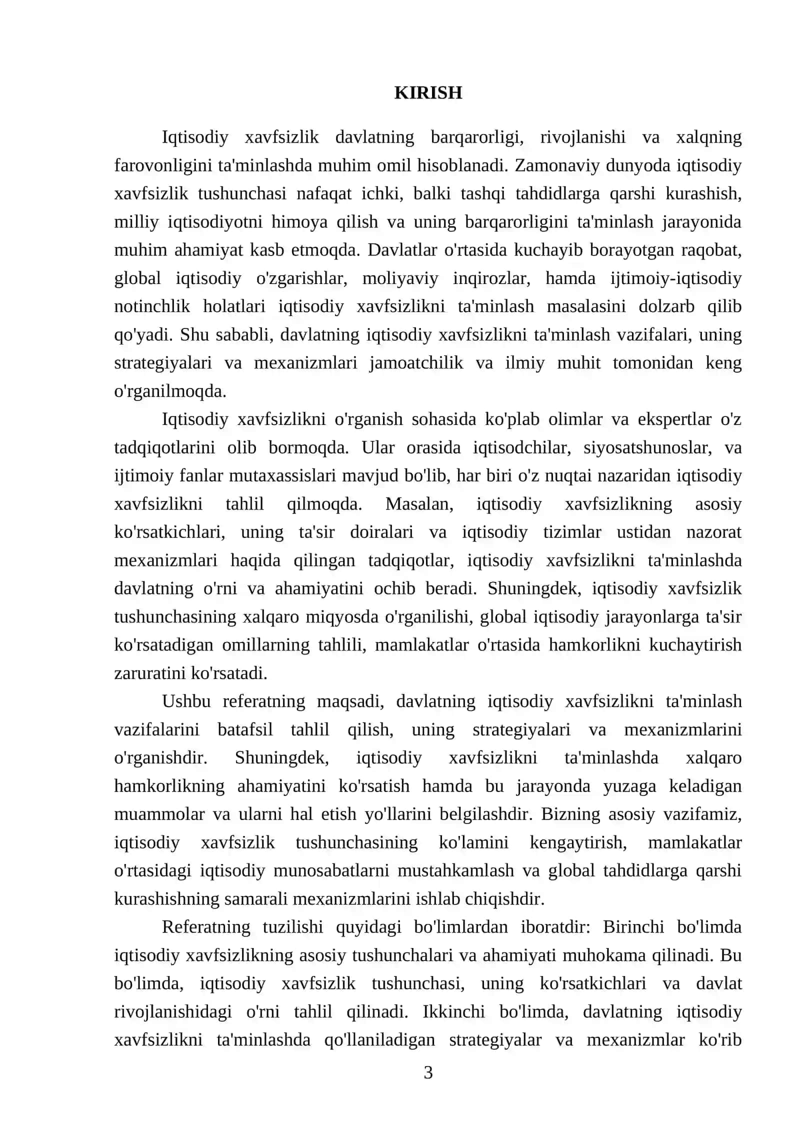 Davlatning iqtisodiy xavfsizlikni ta'minlash vazifalari 3