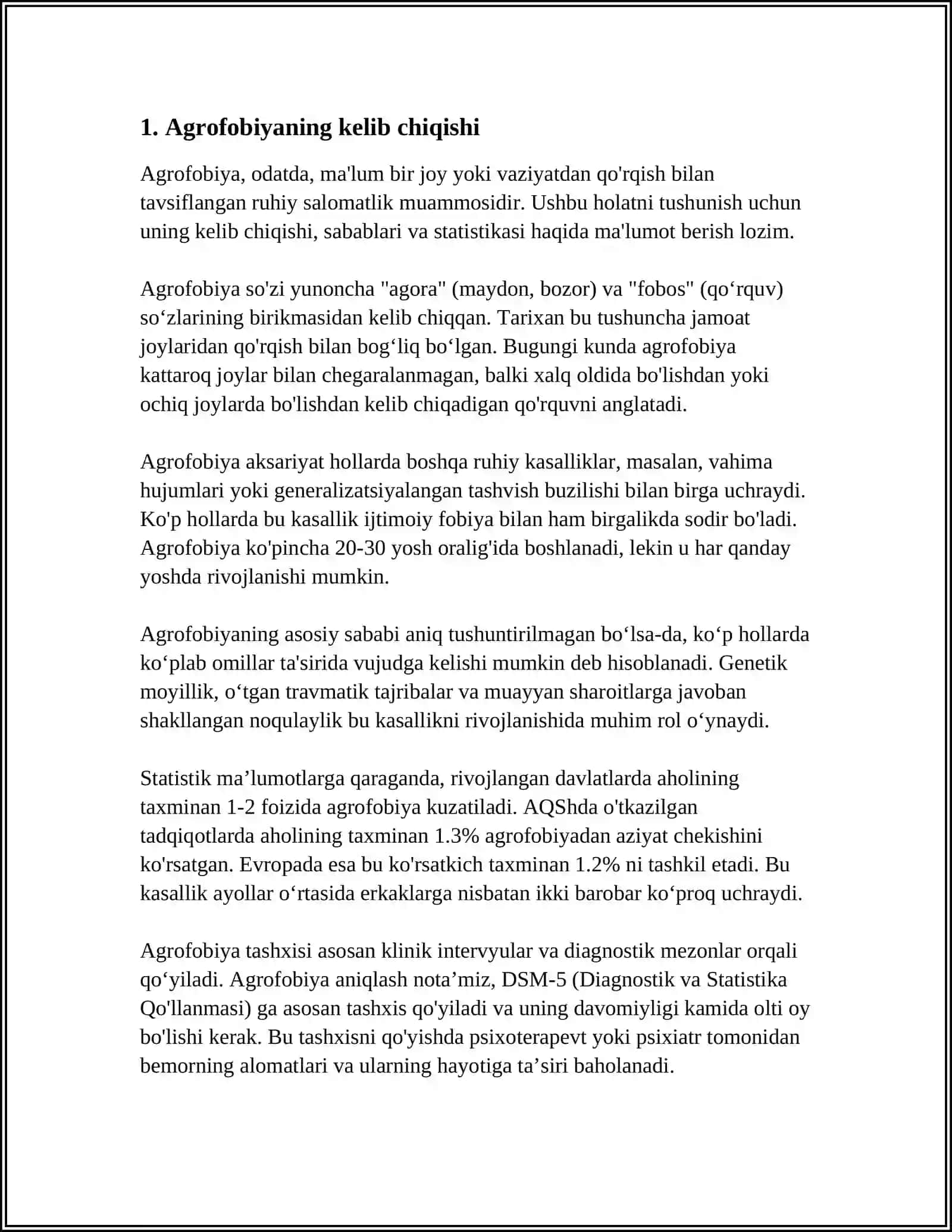 AGROFOBIYA VA TALVASA 3