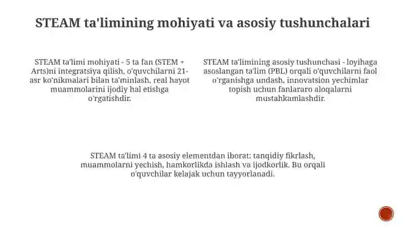 STEAM ta'limining mazmuni va mohiyati 3