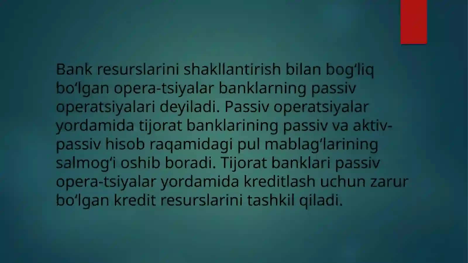 Tijoratbanklarining passiv operatsiyalari 3