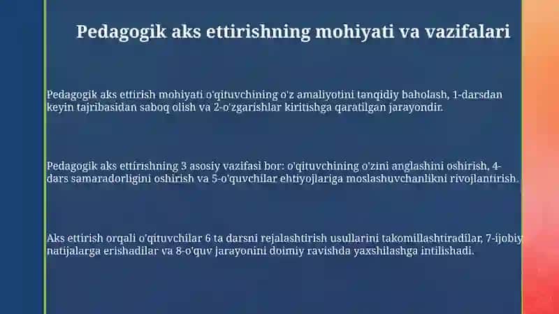 Pedagogik refleksiyaning maqsad va vazifalari 3