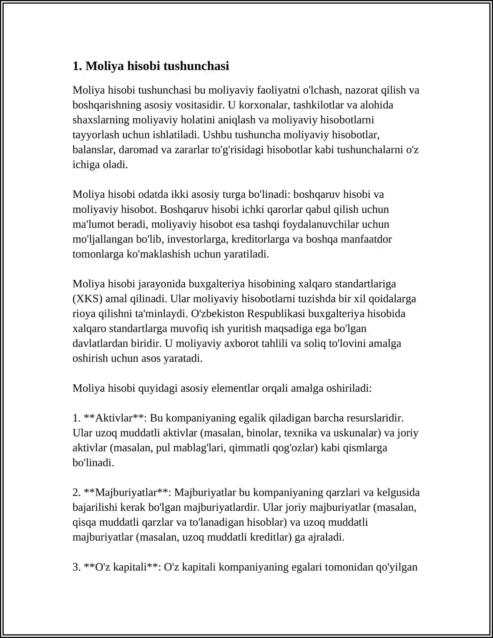 Moliyaviy faoliyathiso va hisobotda aks ettirish 3