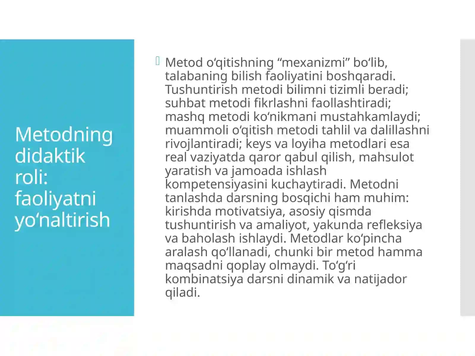 Ta'lim metodlari va vositalari: mavzuga kirish 3