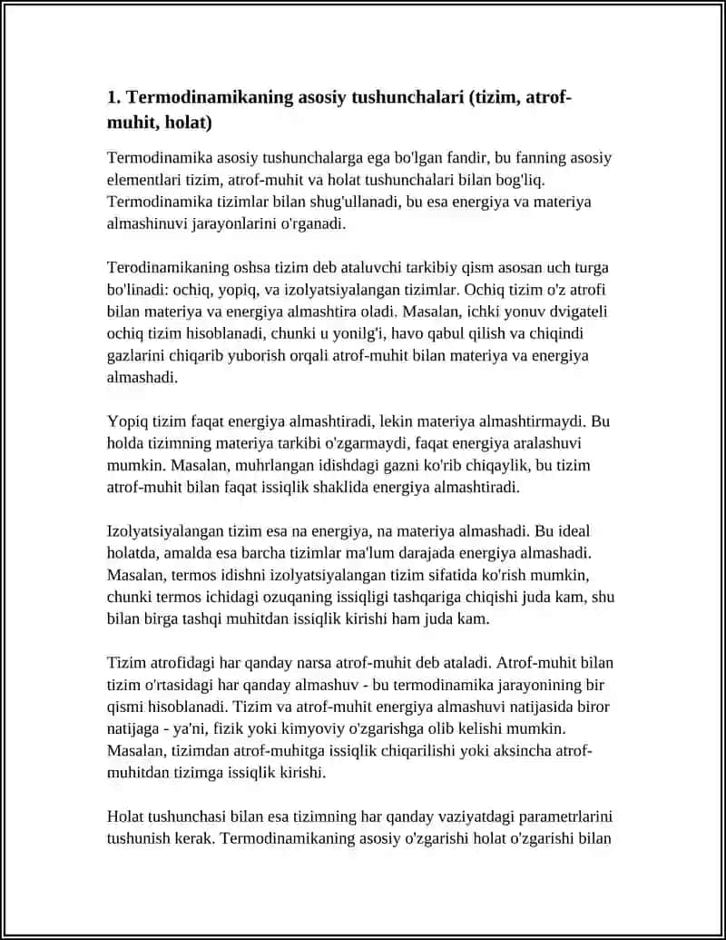 TERMADINAMIKA ASOSLARI 3