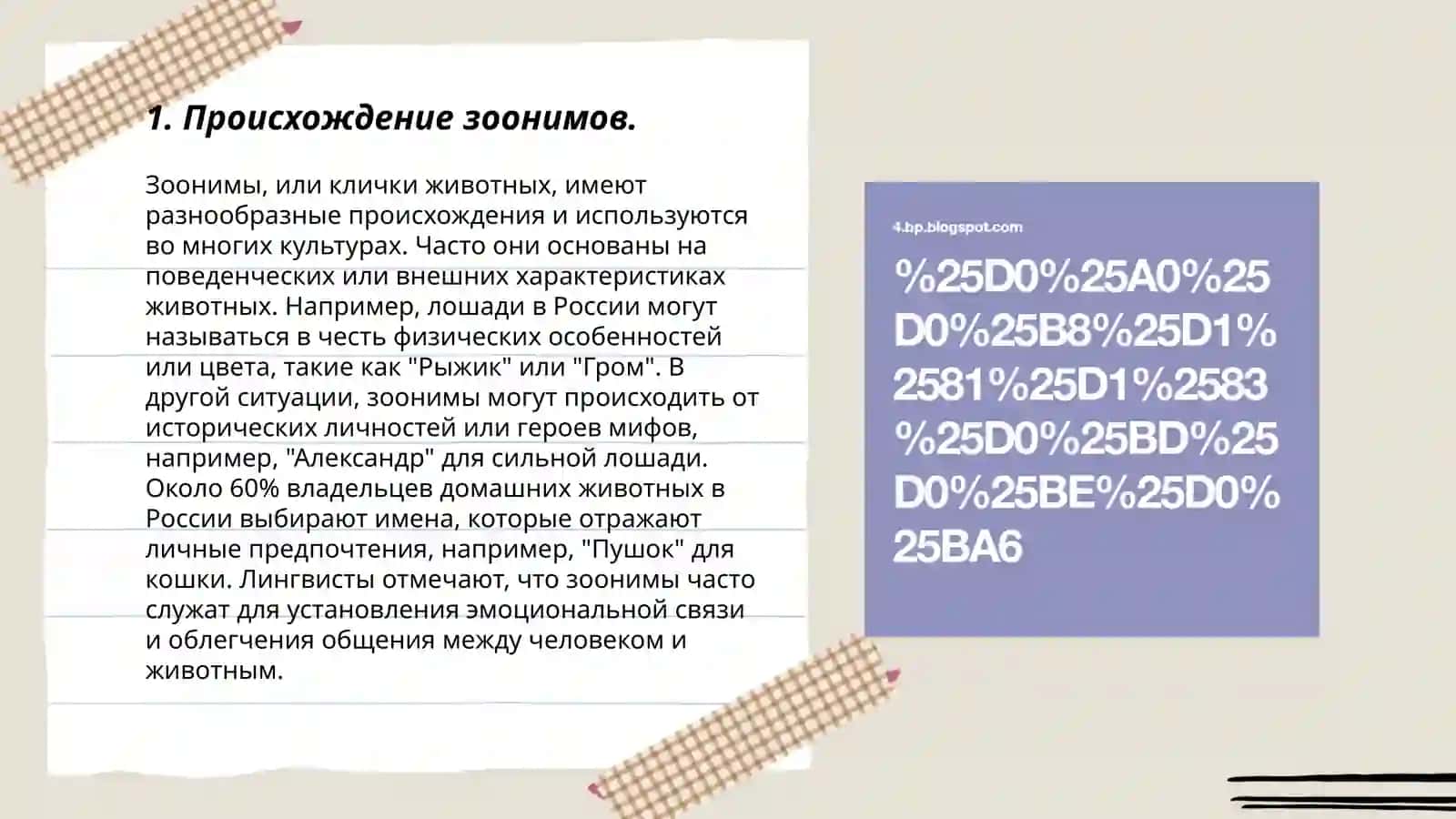 Зоонимы в русском языке 3