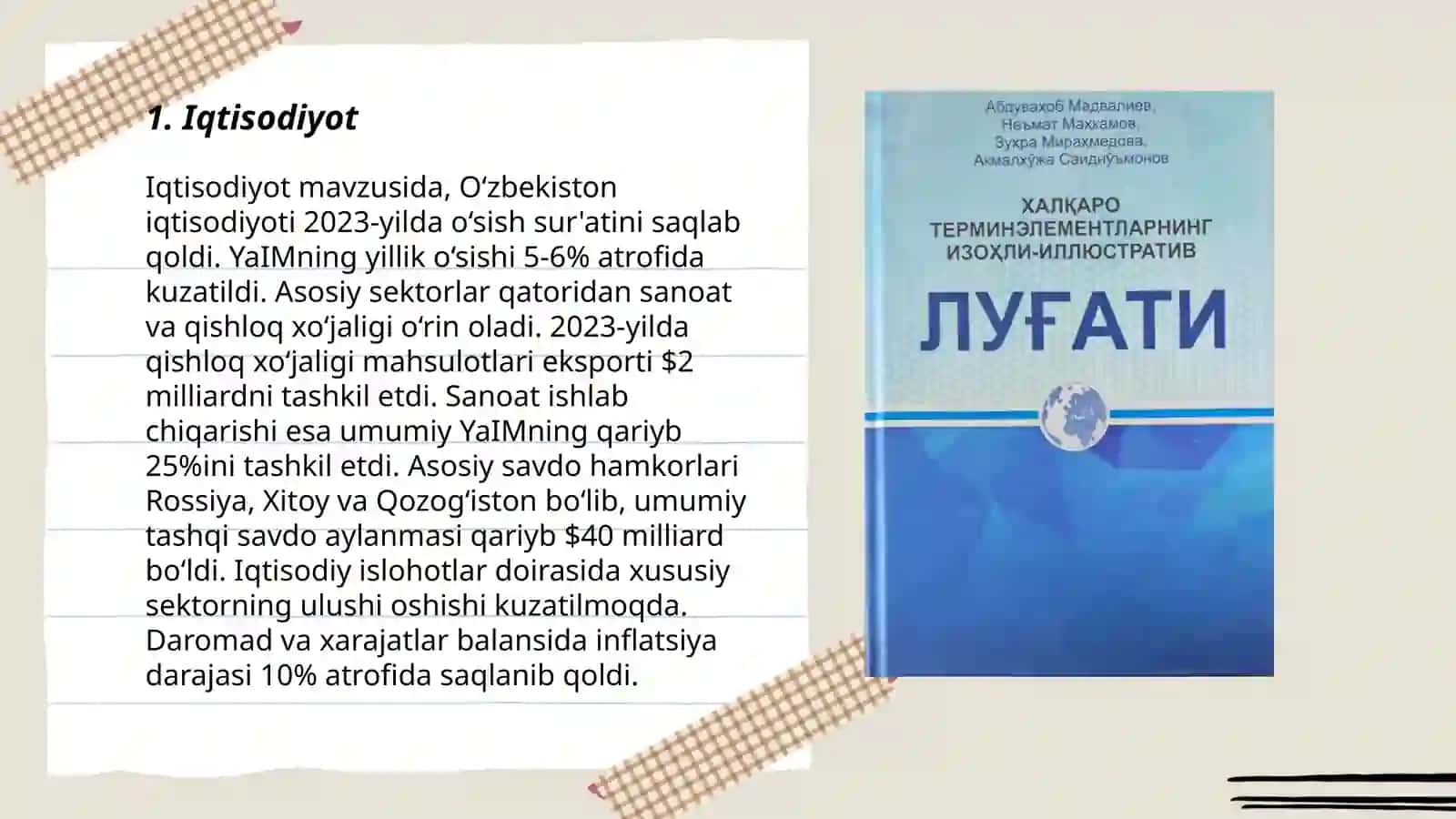 Iqtisodga oid terminlarning izohli luĝati 3