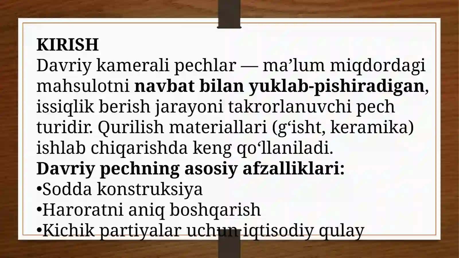 Davriykameralar hisobi (Termik pechlar texnologiyasi) 3