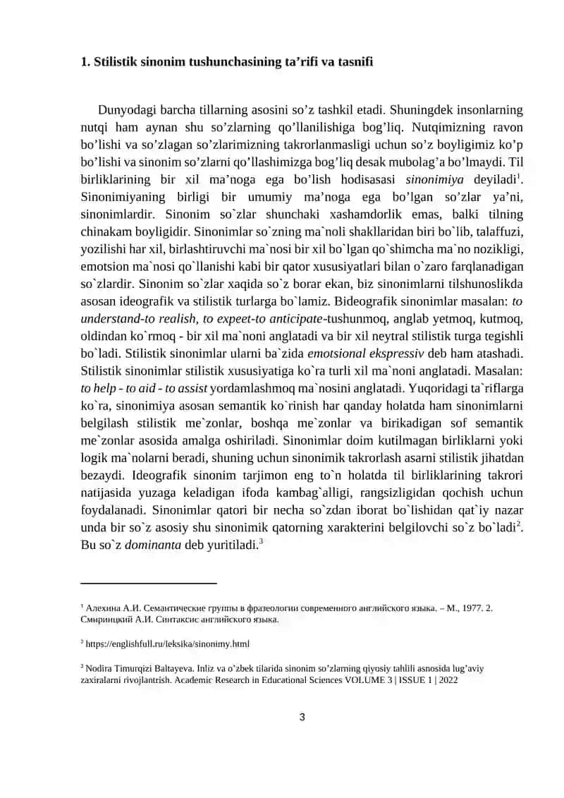 Ingliz va o’zbek tillarida sinonimlarning stilistik farqlari 3