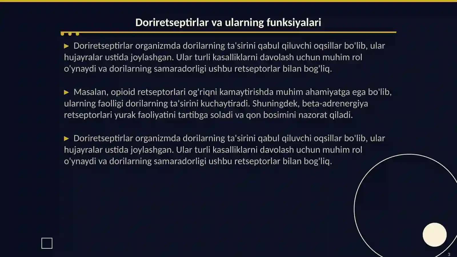 Doriretseptirlarning genetik farqlari 3