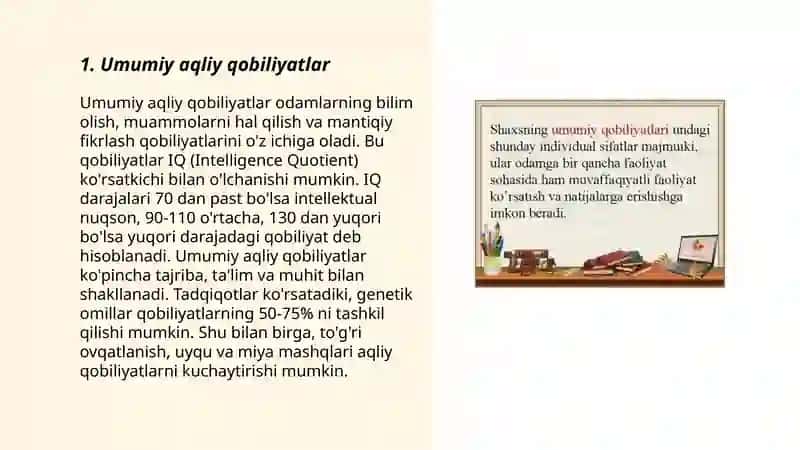 Umumiy va maxsus qobiliyatlar 3