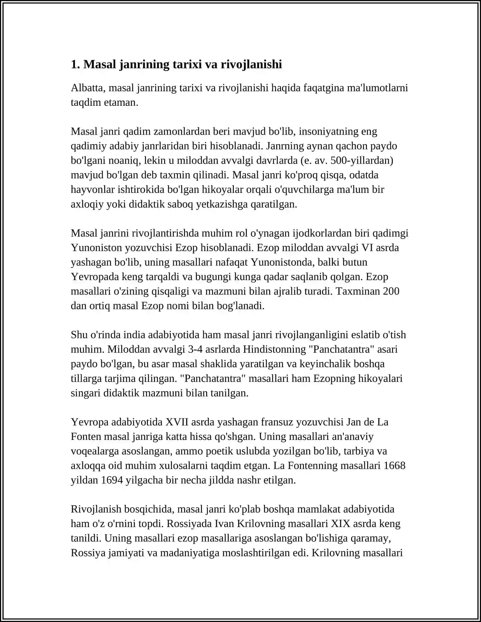 MASAL JANRINI OʻQITISH METODIKASI 3
