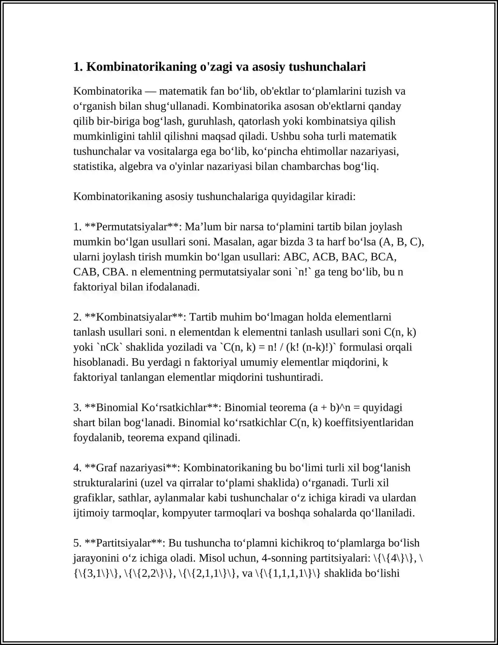 KOMBINATORIKA FANI RIVOJLANISH TARIXI 3