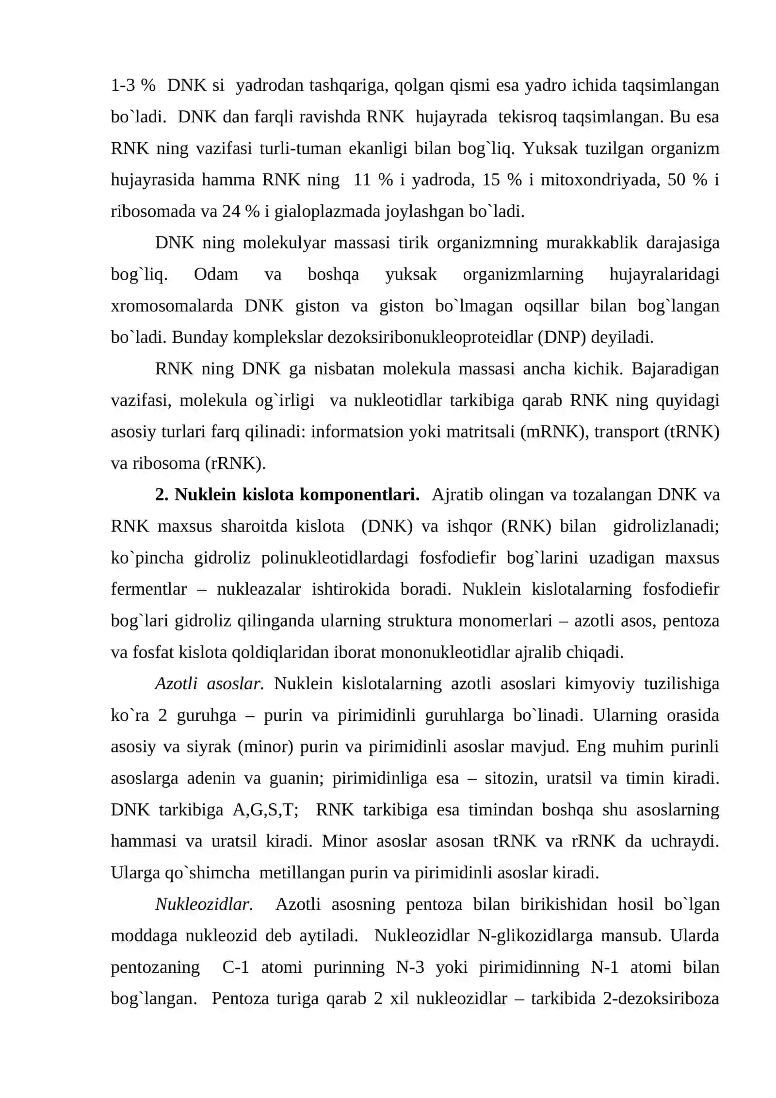 Nuklein kislotalarning tuzilish darajalari 3