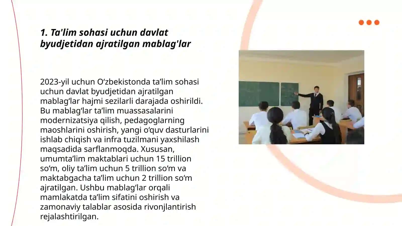 Ta'lim sohasidagi davlat siyosatining ustuvor yônalishlari 3