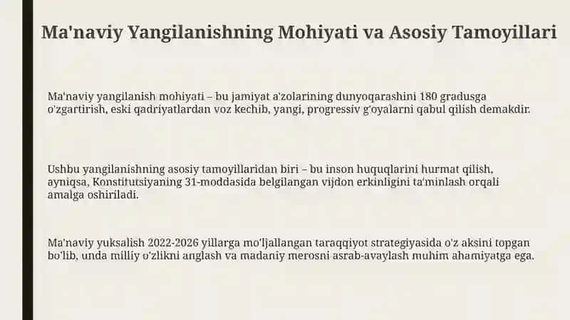 Ma'naviy Yangilanishning Mohiyati va Asosiy Tamoyillari 3