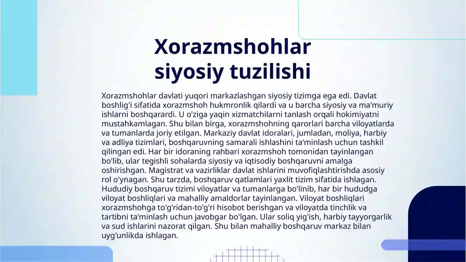 XORAZMSHOHLAR DAVLATI BOSHQARUVI 3