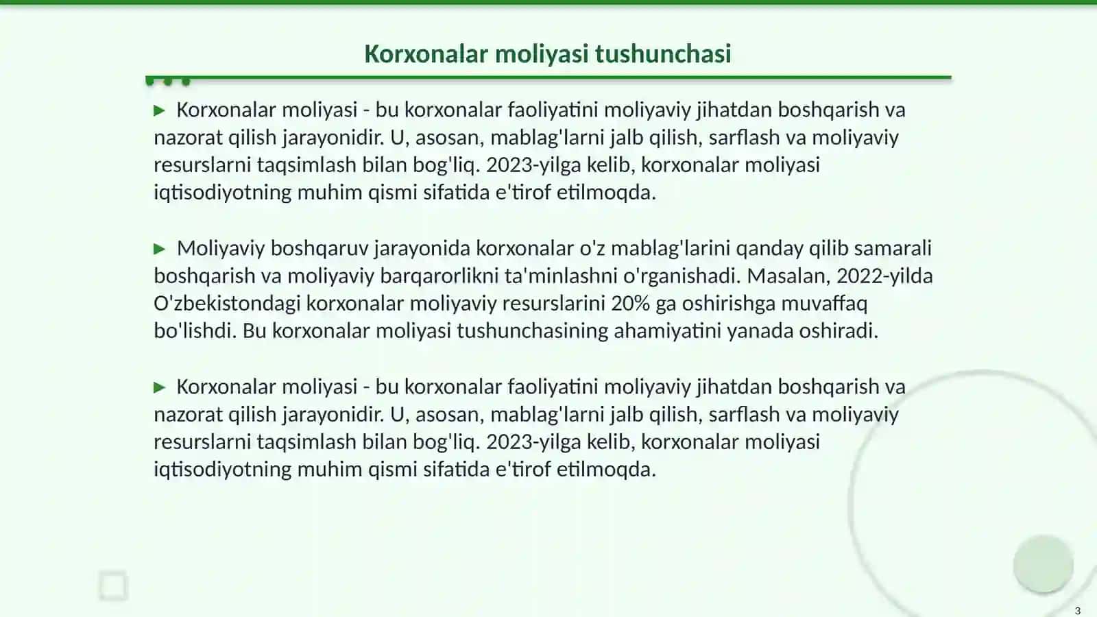 Korxonalar moliyasi va uning asosiy vazifalari 3