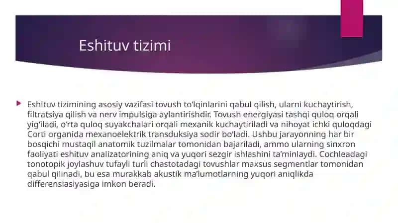 Eshituv va muozanat azolari anatomiyasi. 3