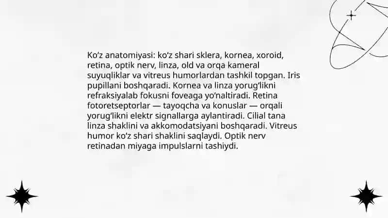 Ko‘rish tizimi va yorug‘lik optikasi 3
