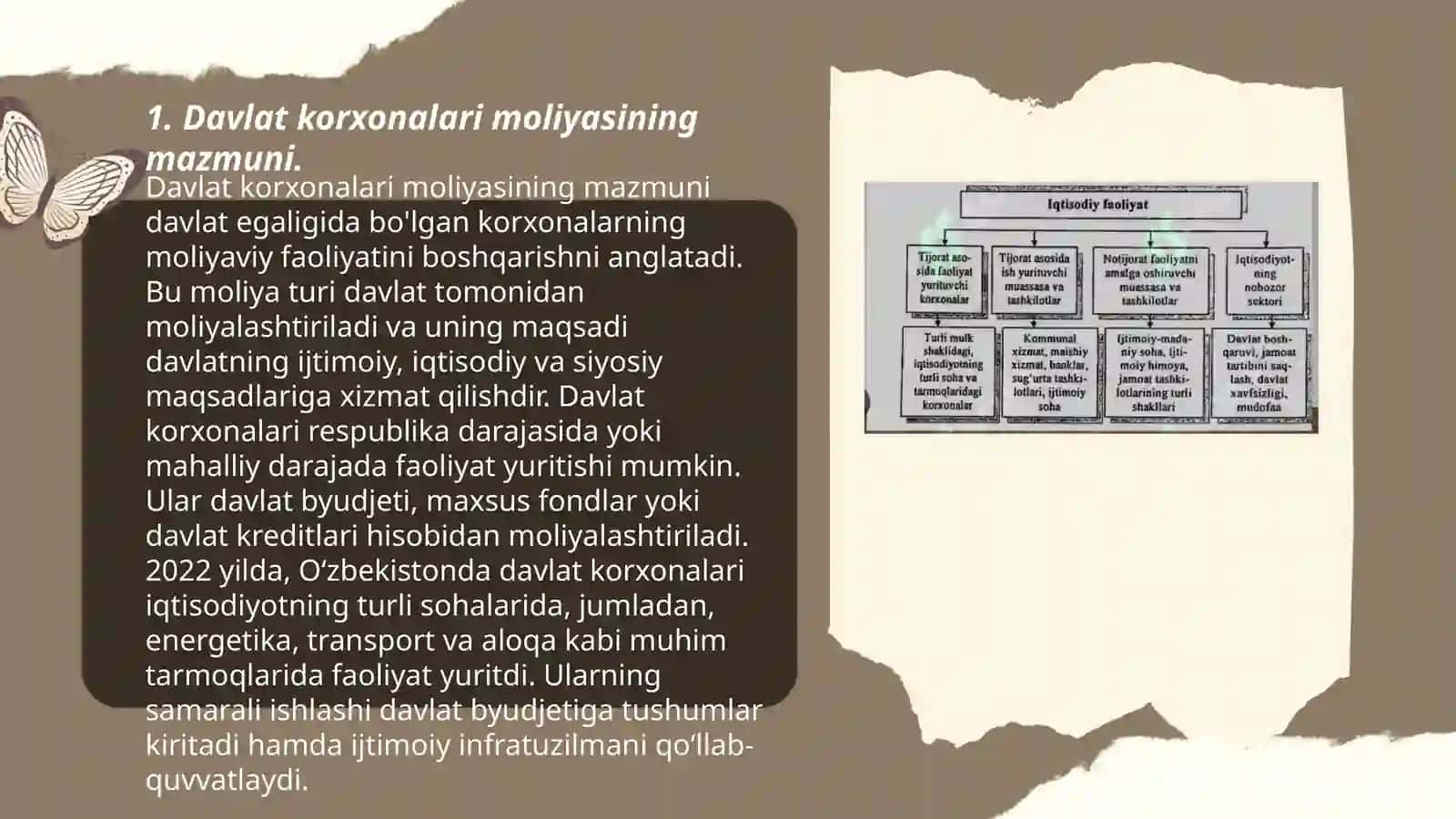 Davlat korxonalari moliyasi,mazmuni,shakllari va xususiyatlari 3