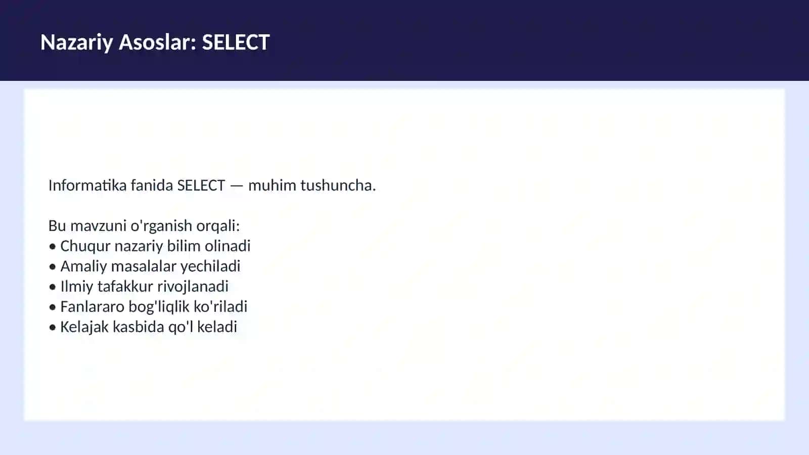 SQL Dars Ishlanma 3