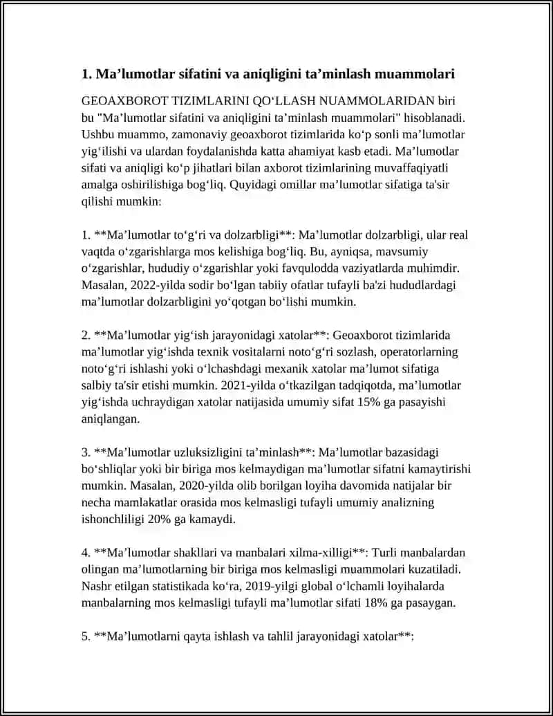 GEOAXBOROT TIZIMLARINI QOʻLLASH NUAMMOLARI 3