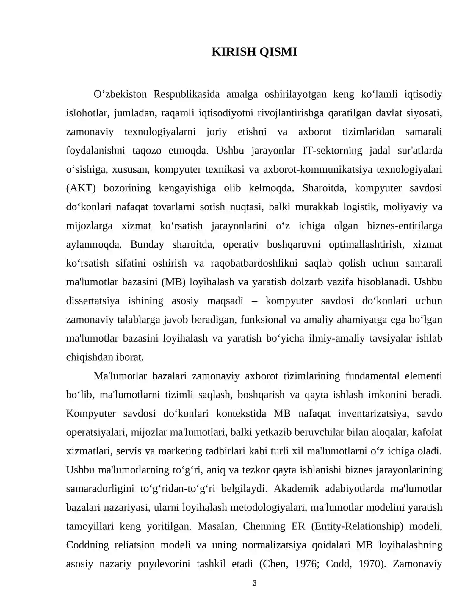 Kompyuter savdosi doʻkoni ma'lumotlar bazasini yaratish 3