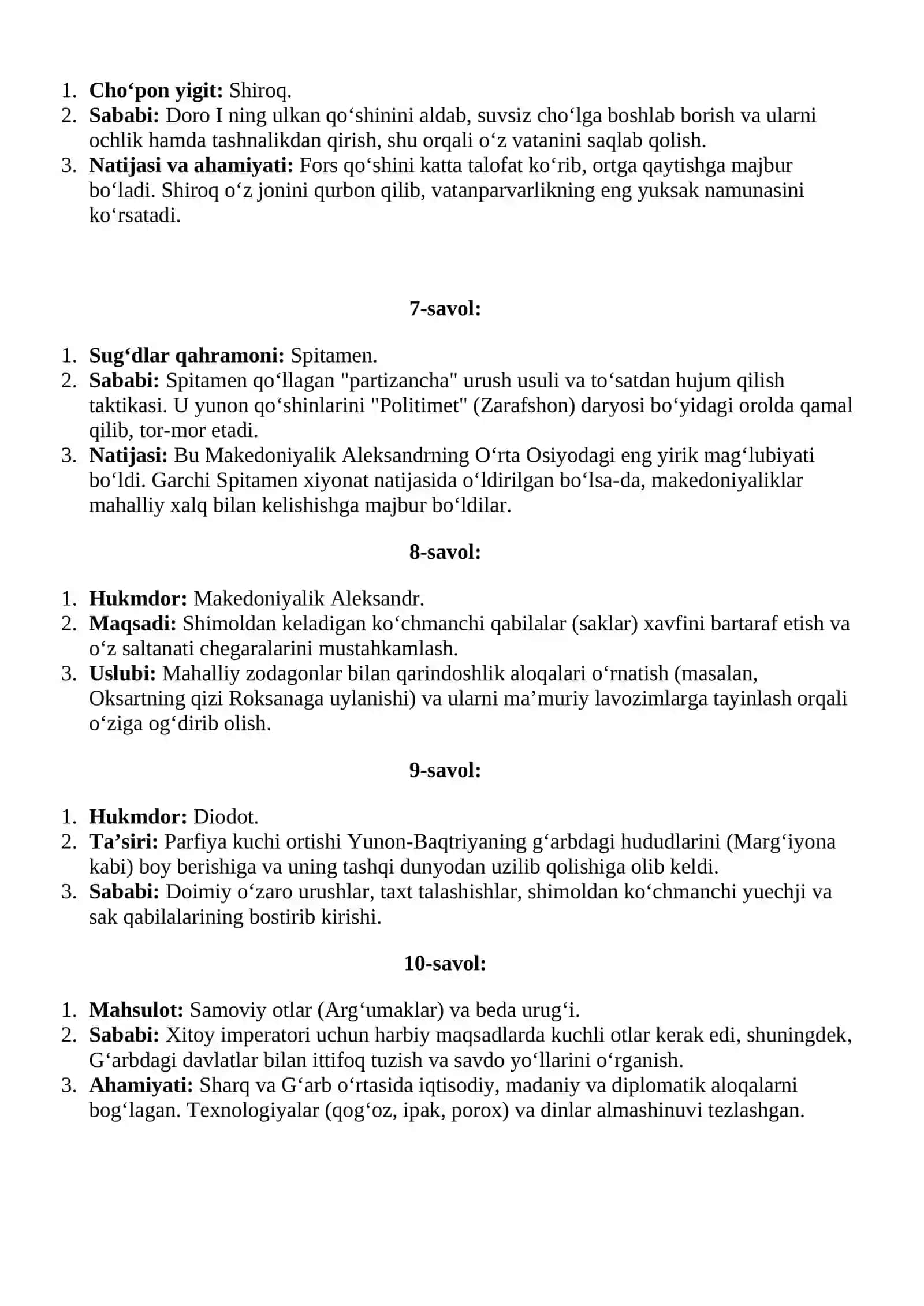 9-sinf Tarix fanidan imtihon javoblari 2026yili 3