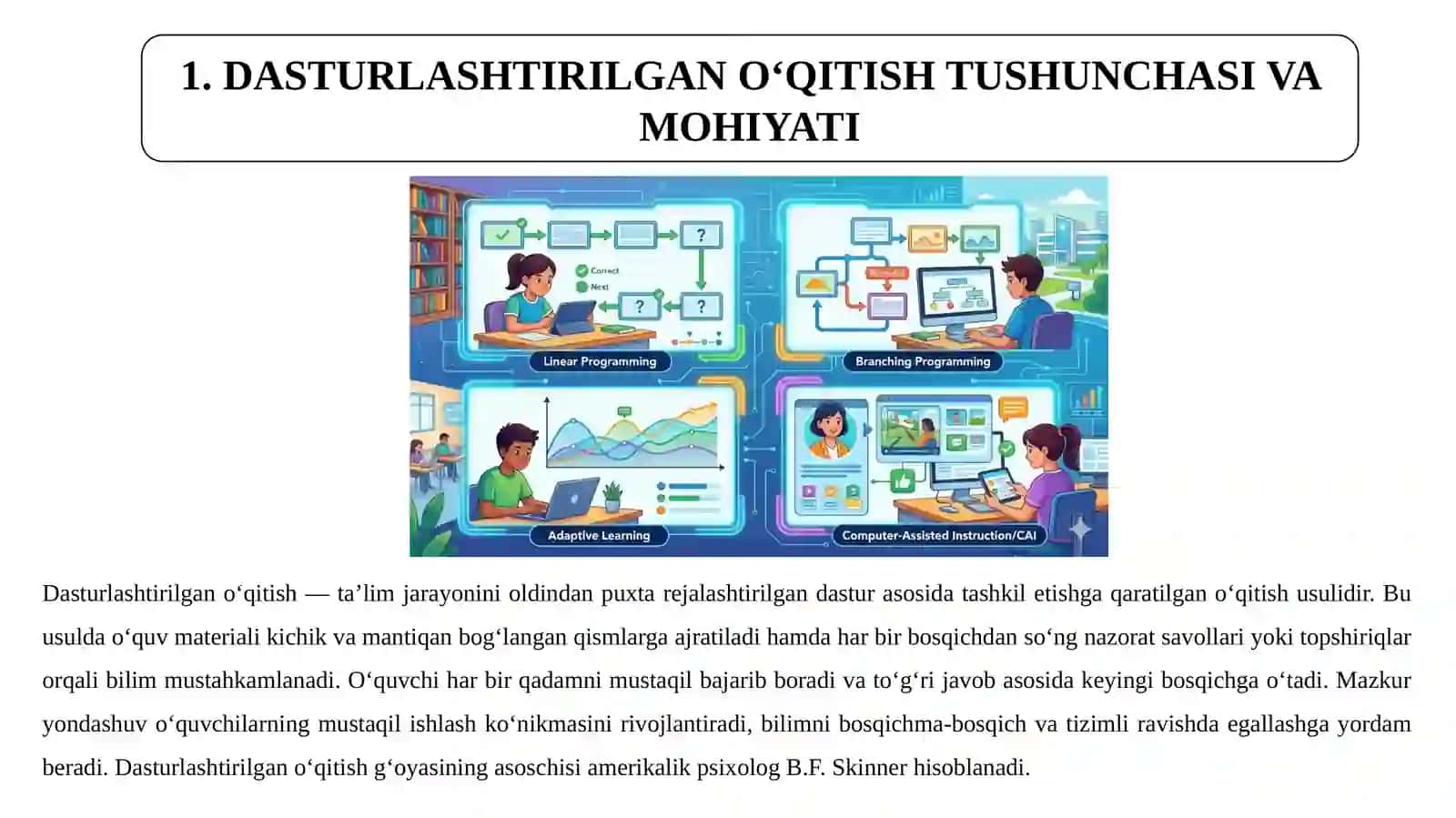 Dasturlashtirilgan o‘qitish 3