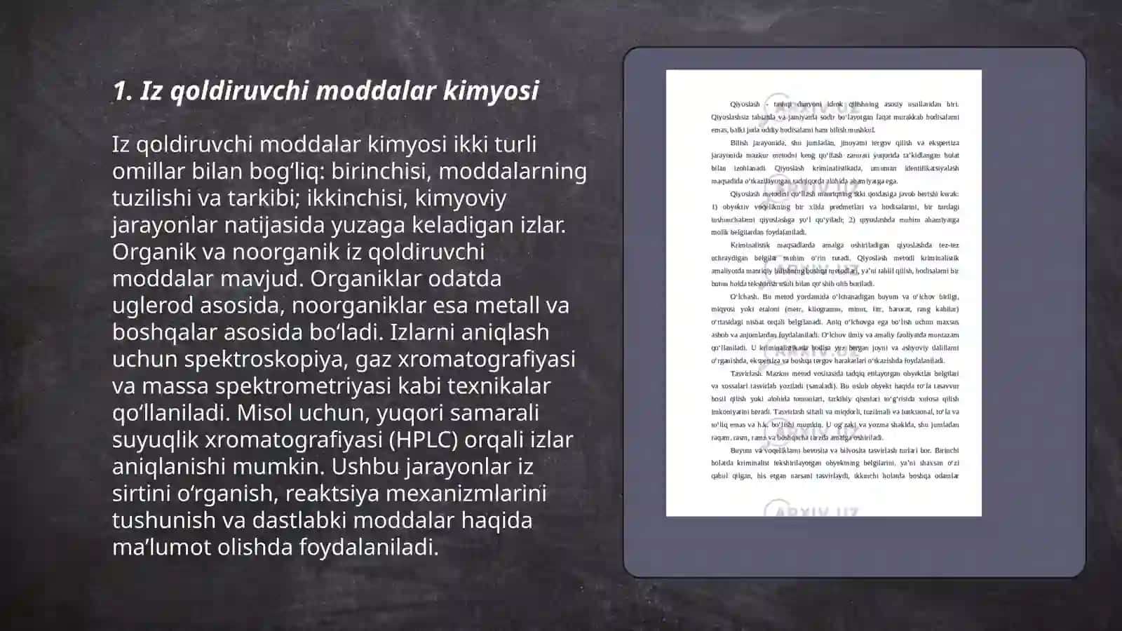 Iz qoldiruvchi moddalar kimyosi 3
