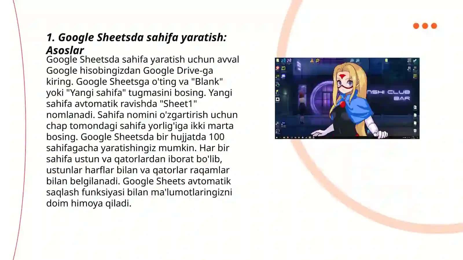 Google Sheetsda web sahifalar yaratish 3