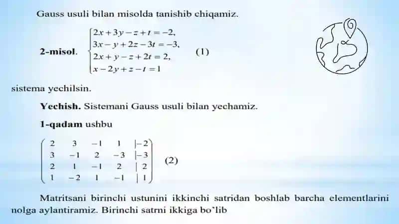 Chiziqli Tenglamalar Sistemasi 3