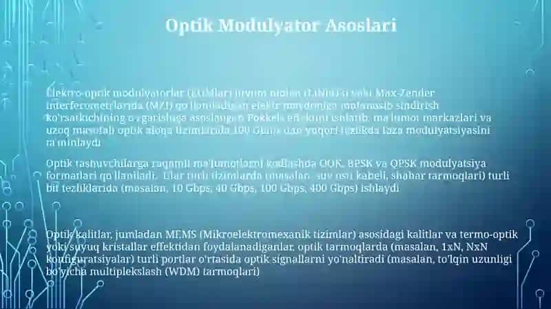 Optik kommutator va modulyatorlar 3