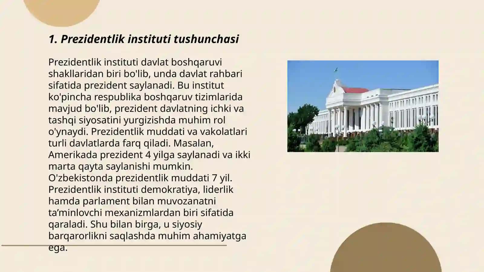 Prezidentlik instituti tushunchasi 3