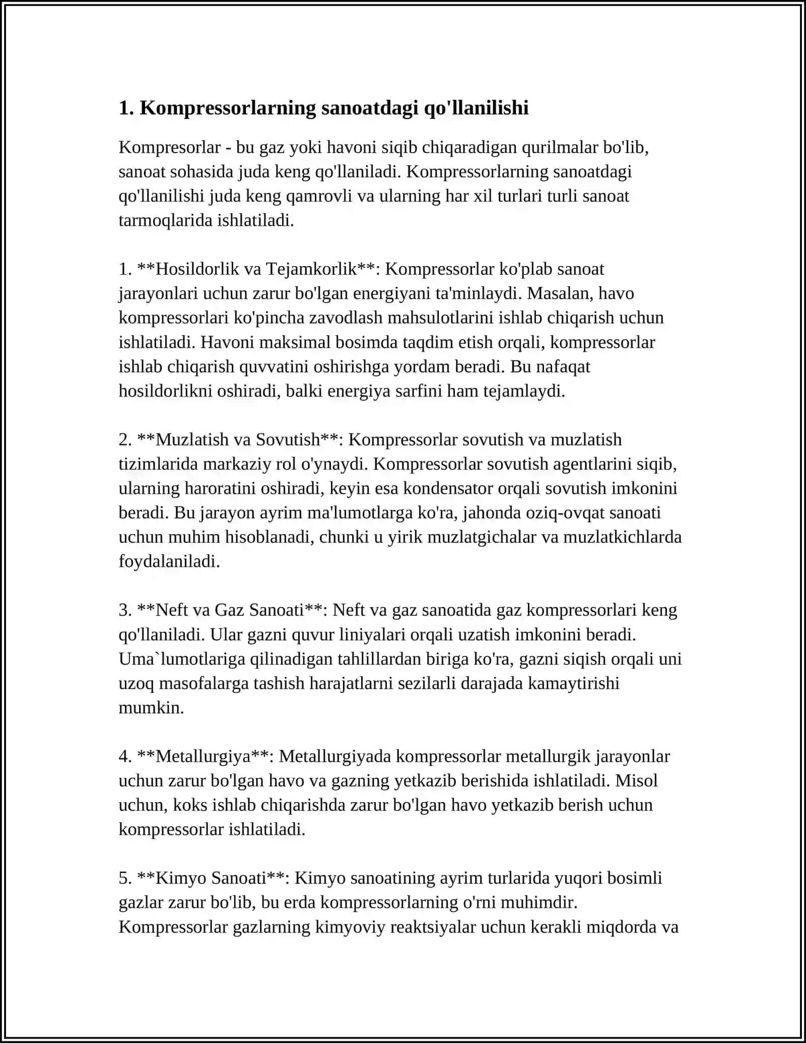 NASOS VA KOMPRESSORLARNING ISHLATISH SOHALARI 3