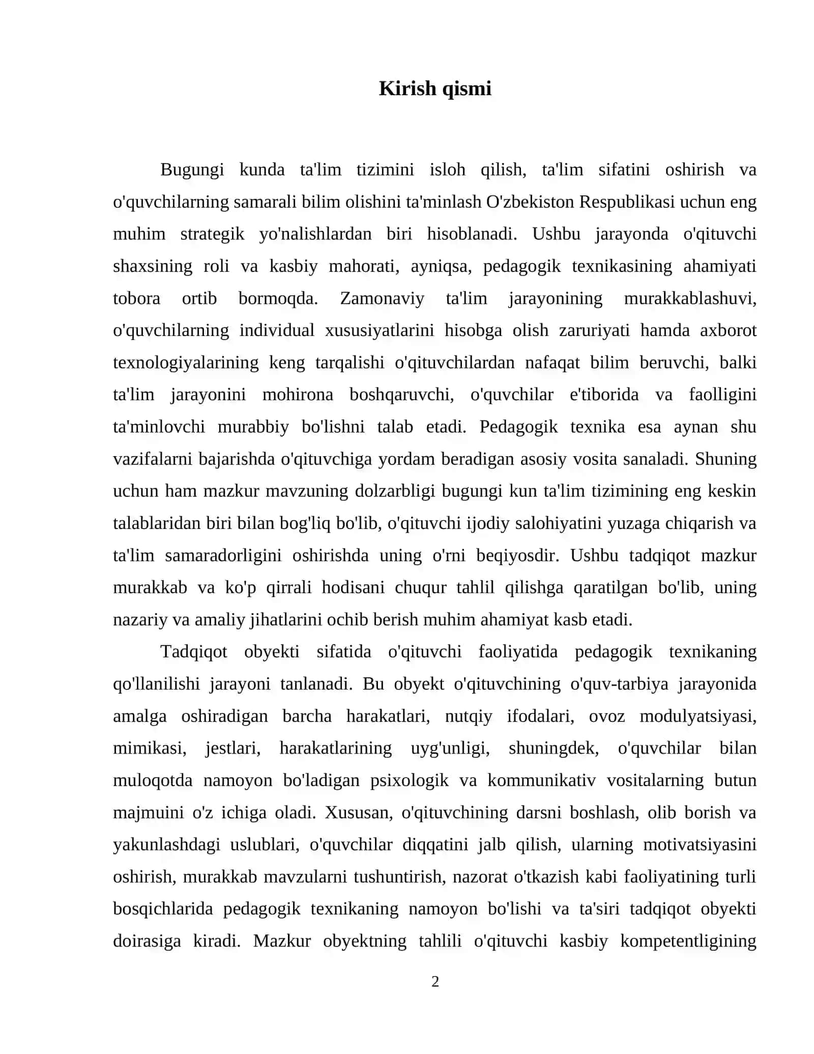 Pedagogik texnika va uni rivojlantirish yo'llari. 3