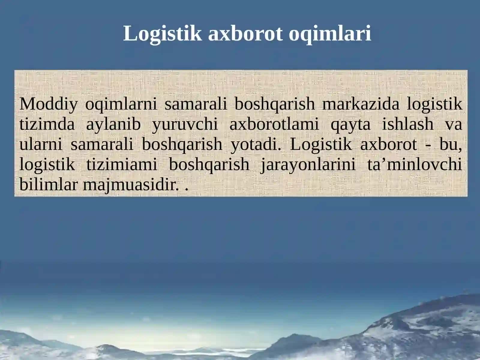 Tijorat logistikasining axborot ta’minoti 3