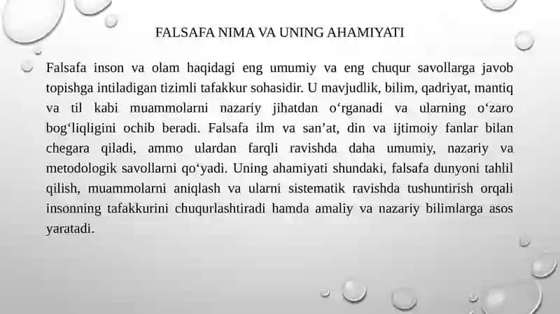 Falsafaning piridmeti va asosiy masalalari 3