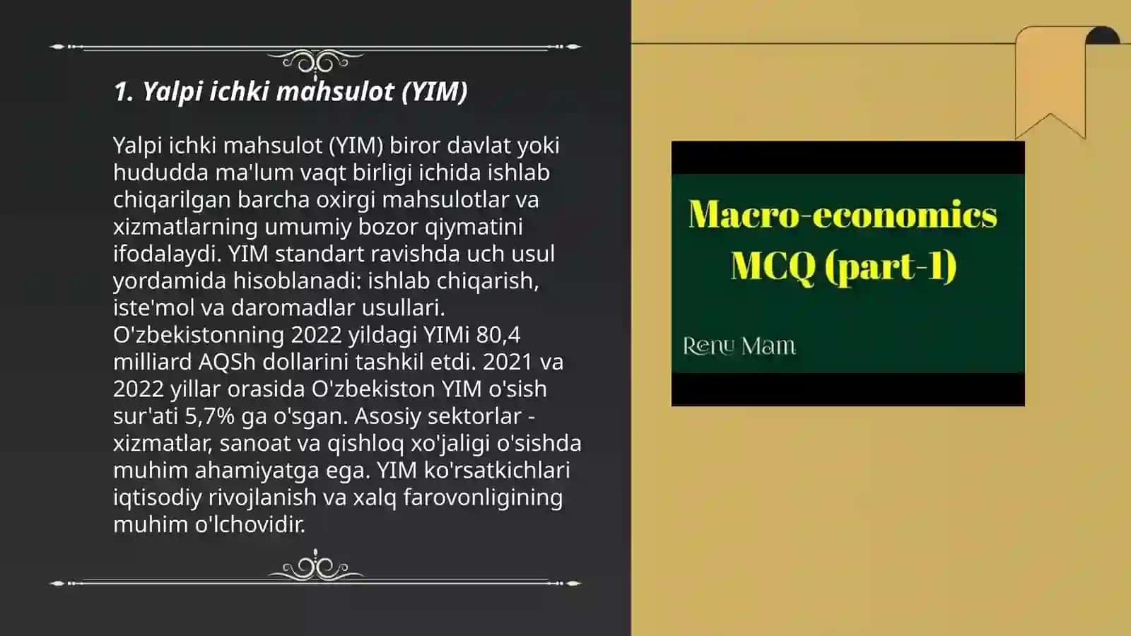 Makro iqtisodiyot korsatkishlar 3