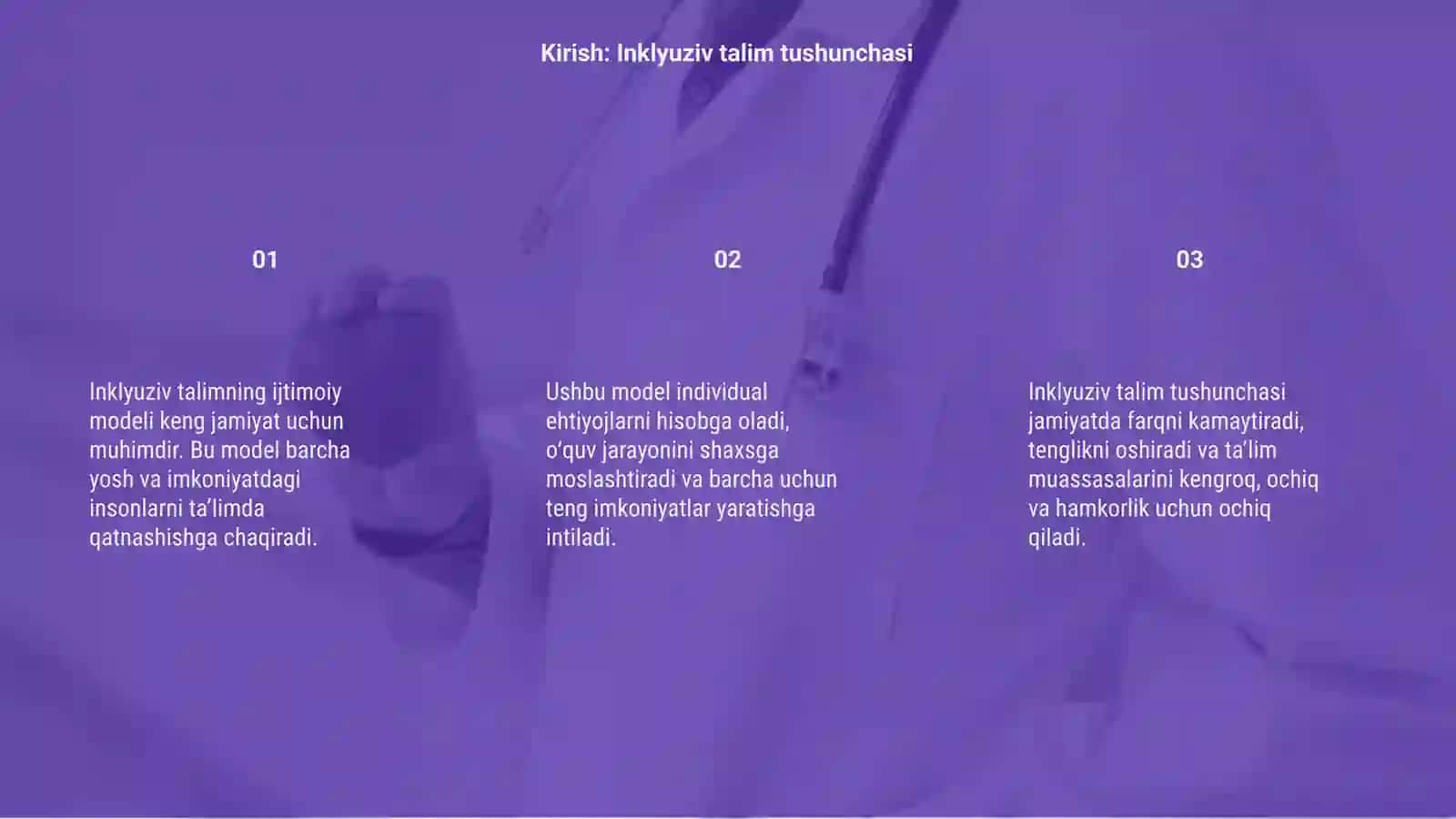 Inklyuziv talim strategiyasining ijtimoiy modeli haqida 6 varoqli slayt 3