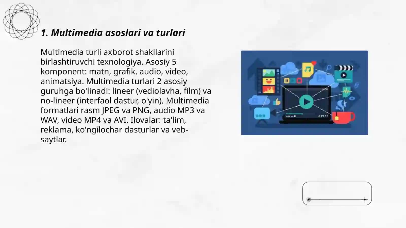 Multimedia, vediolavha, animelar haqida ma'lumot 3