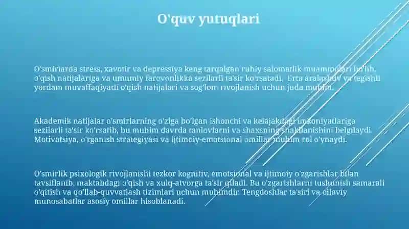 O'smirlik davri psixologiyasi 3