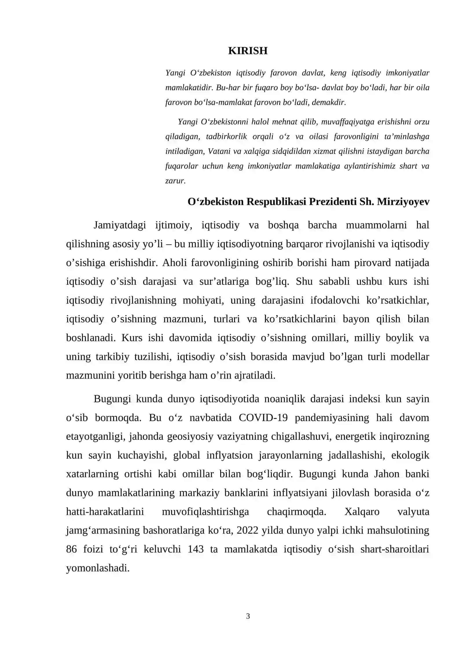 IQTISODIY O`SISHNING MAZMUNI  kurs ishi 3